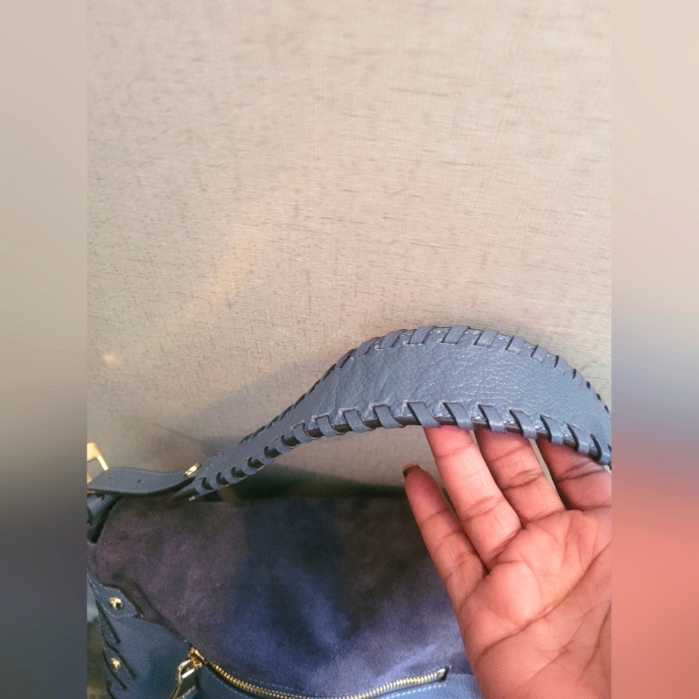 Aimee Kestenberg  blue leather and suede hobo bag EUC - Picture 6 of 16